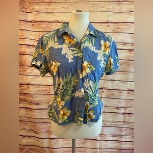 Two Palms Hawaiian Button Down Short Sleeve Shirt , Size Medium